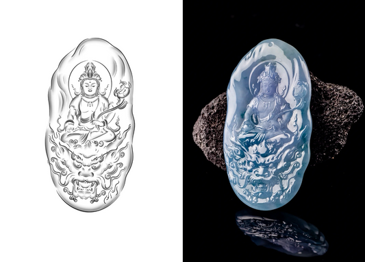 Rising Through the Storm: A Dragon-Riding Bodhisattva Pendant for Clarity and Strength