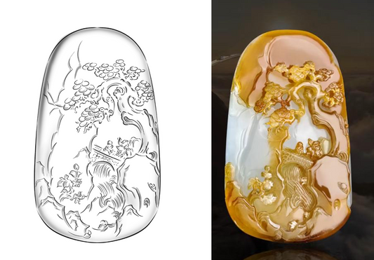 Rooted in Gold: A Pine Landscape Pendant for a California Grower