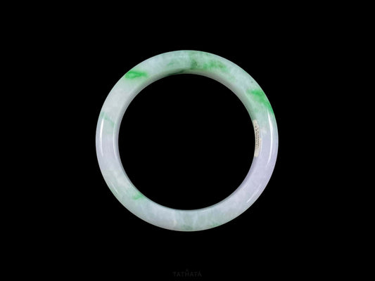 Purple Mist Emerald Shadows · Nature Burmese Jadeite Peace Bangle (61mm)