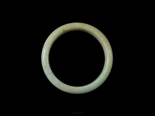Mist-Green with Gold Splatters · Nature Burmese Jadeite Peace Bangle