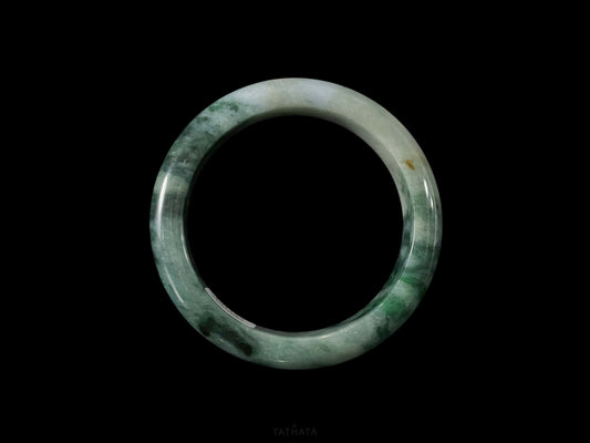 Handpicked 🌟 Ink-Wash Hues of Mist · Nature Burmese Jadeite Peace Bangle