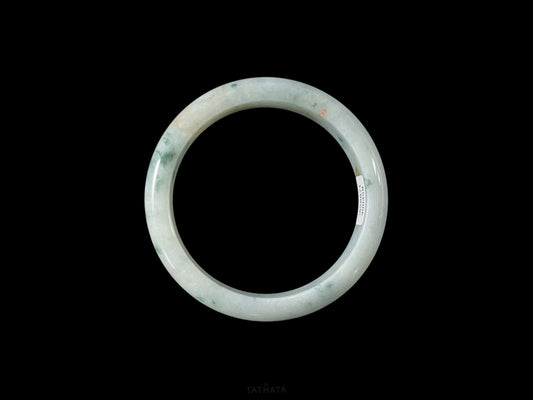 Cloudveil Verdant and Yellow Fleck · Nature Burmese Jadeite Peace Bangle