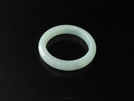 Clear Toned Blue Peace Bangle · Nature Burmese Jadeite Bangle (56mm)