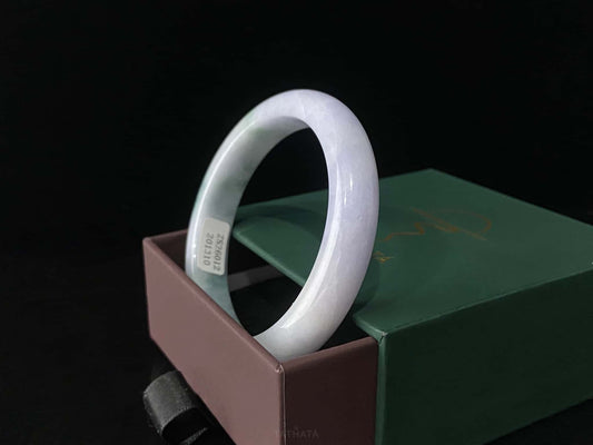 A lavender cloud Blue veil jadeite bangle.