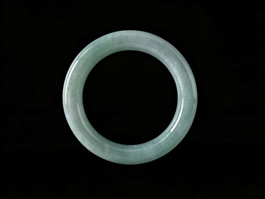 A heavenly blue mist jadeite bangle.