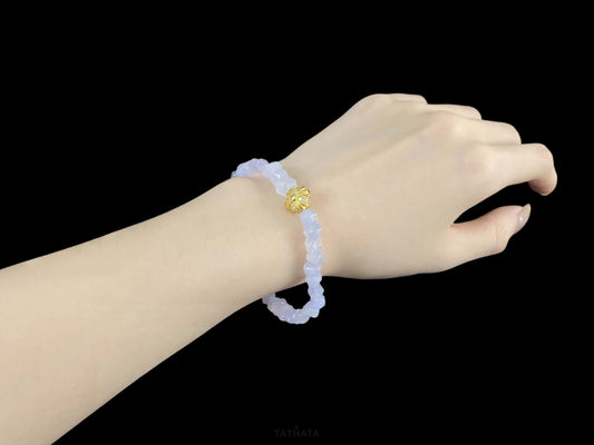 Moon Haze Icy Violet · Nature Burmese Jadeite Bracelet