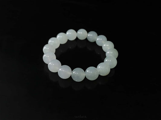Clear Skies White · Nature Burmese Jadeite Beads Bracelet
