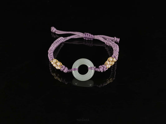 Pale Clear Peace Buckle · Nature Burmese Jadeite Bracelet