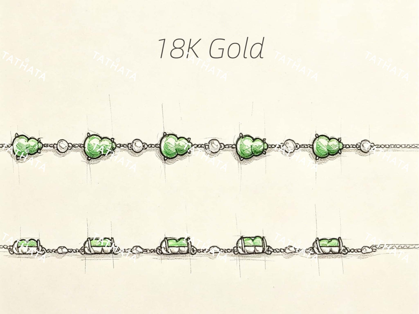 Three Color Fortune and Prosperity · Natural Burmese Jadeite Bracelet