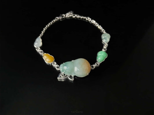 Three-Color Bestows Fortune and Prosperity · Nature Burmese Jadeite Bracelet