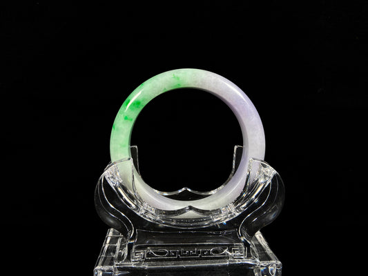 A lavender kissed spring jadeite bangle.