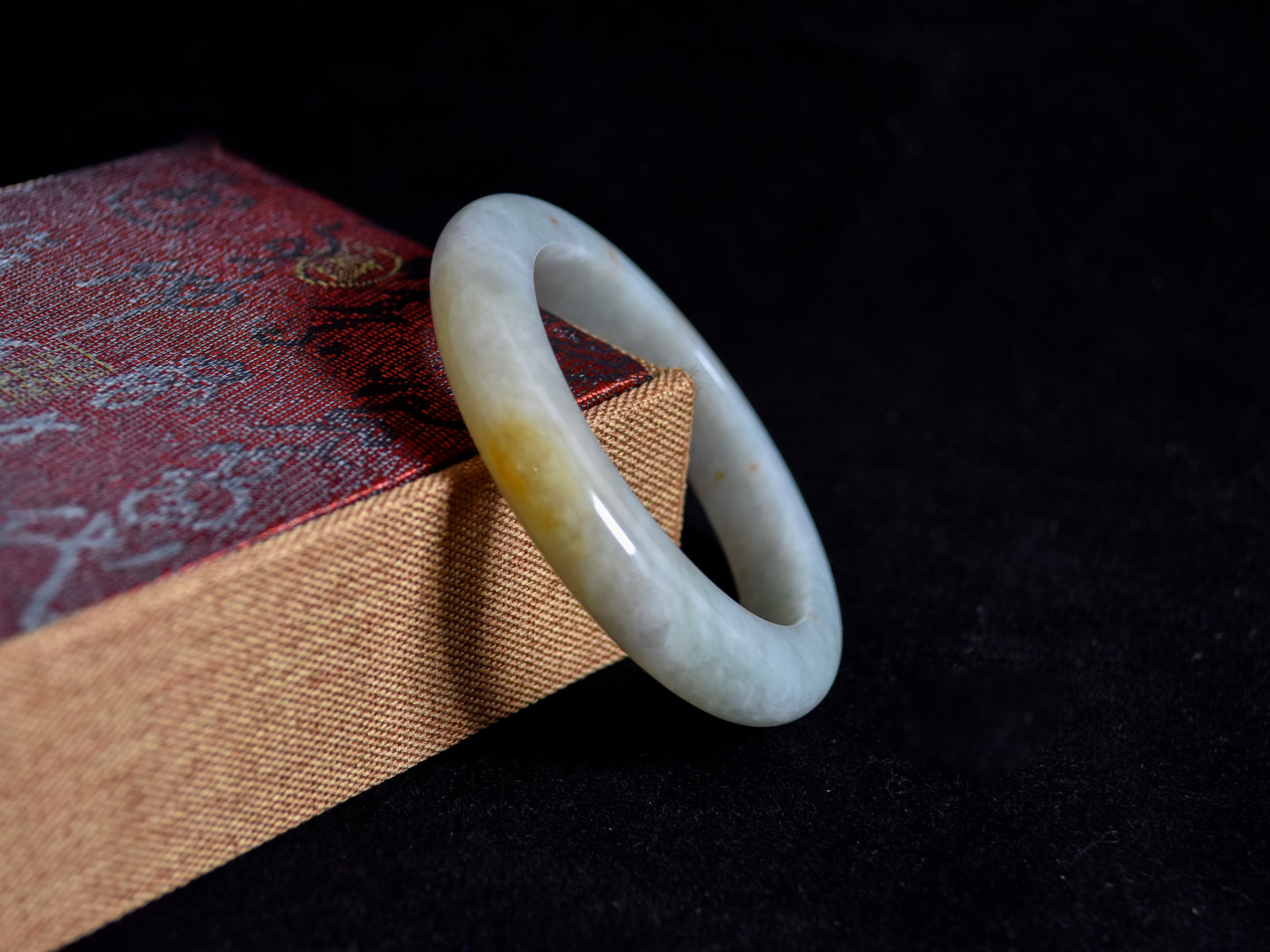 Golden Whisper · Jadeite Bangle with Soft Yellow Veins