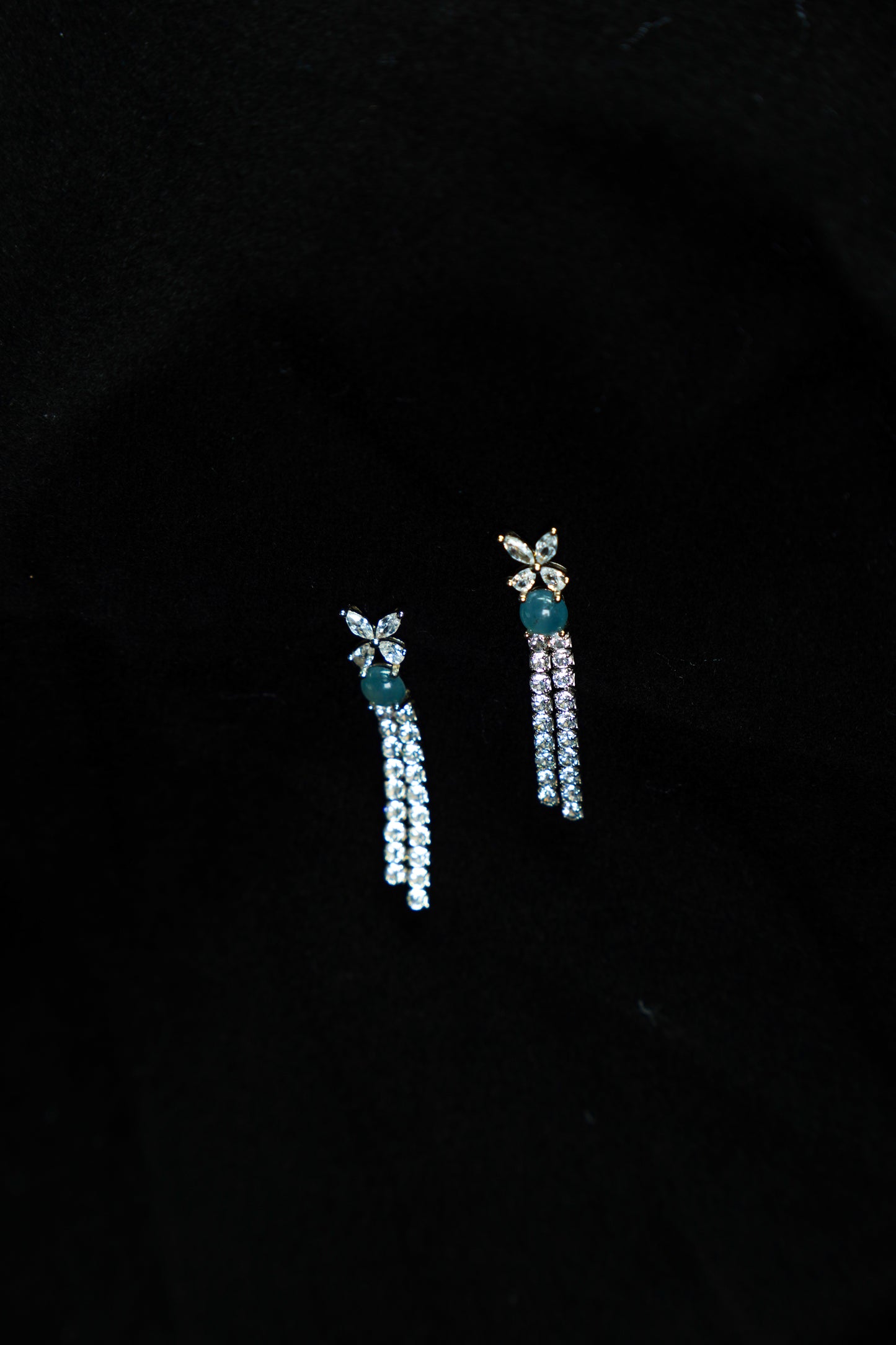 Butterfly Gleam · Jadeite Tassel Earrings with Butterfly Wings