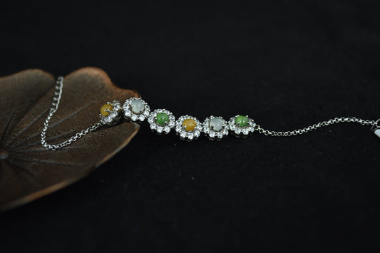 Harmony in Bloom · Five-Element Jadeite Necklace
