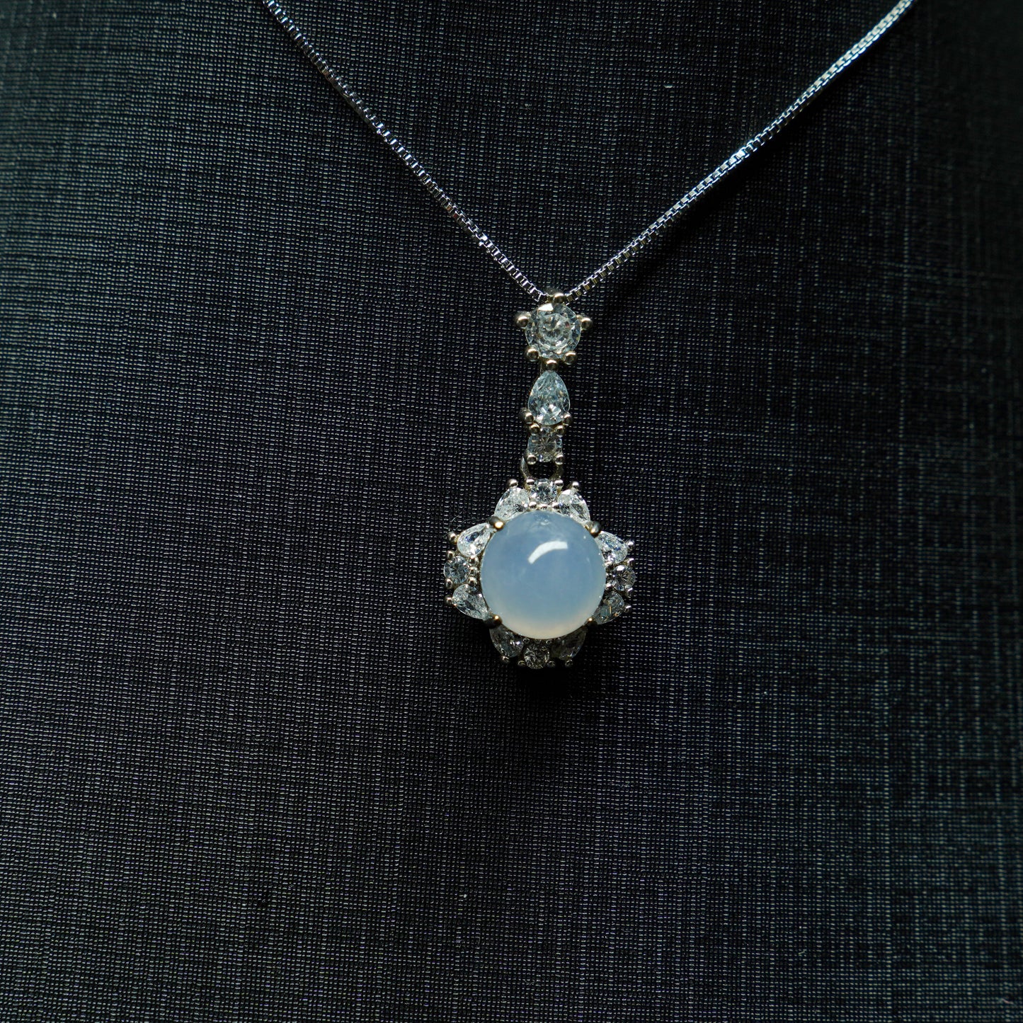 Glacier Heart – Icy Blue Jadeite Pendant