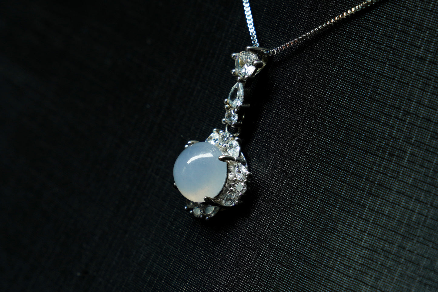 Glacier Heart – Icy Blue Jadeite Pendant