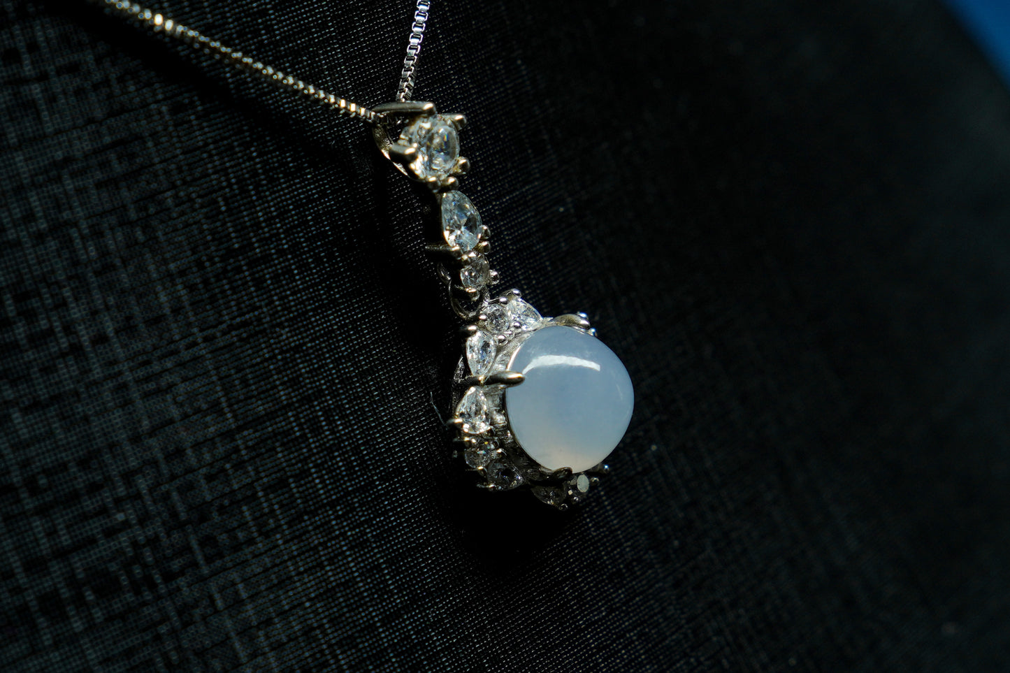 Glacier Heart – Icy Blue Jadeite Pendant
