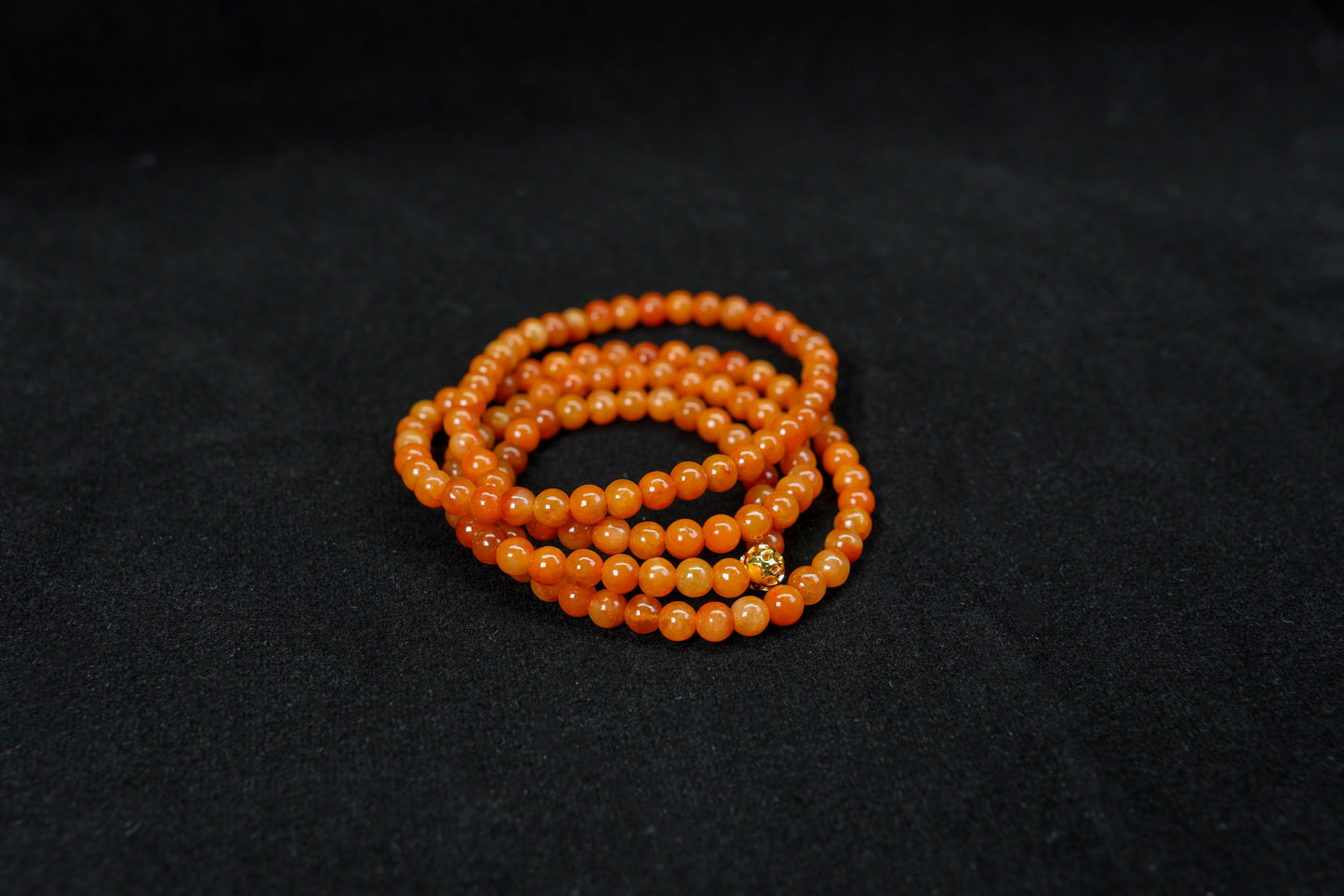 Golden Jadeite Fine Bead Long Necklace