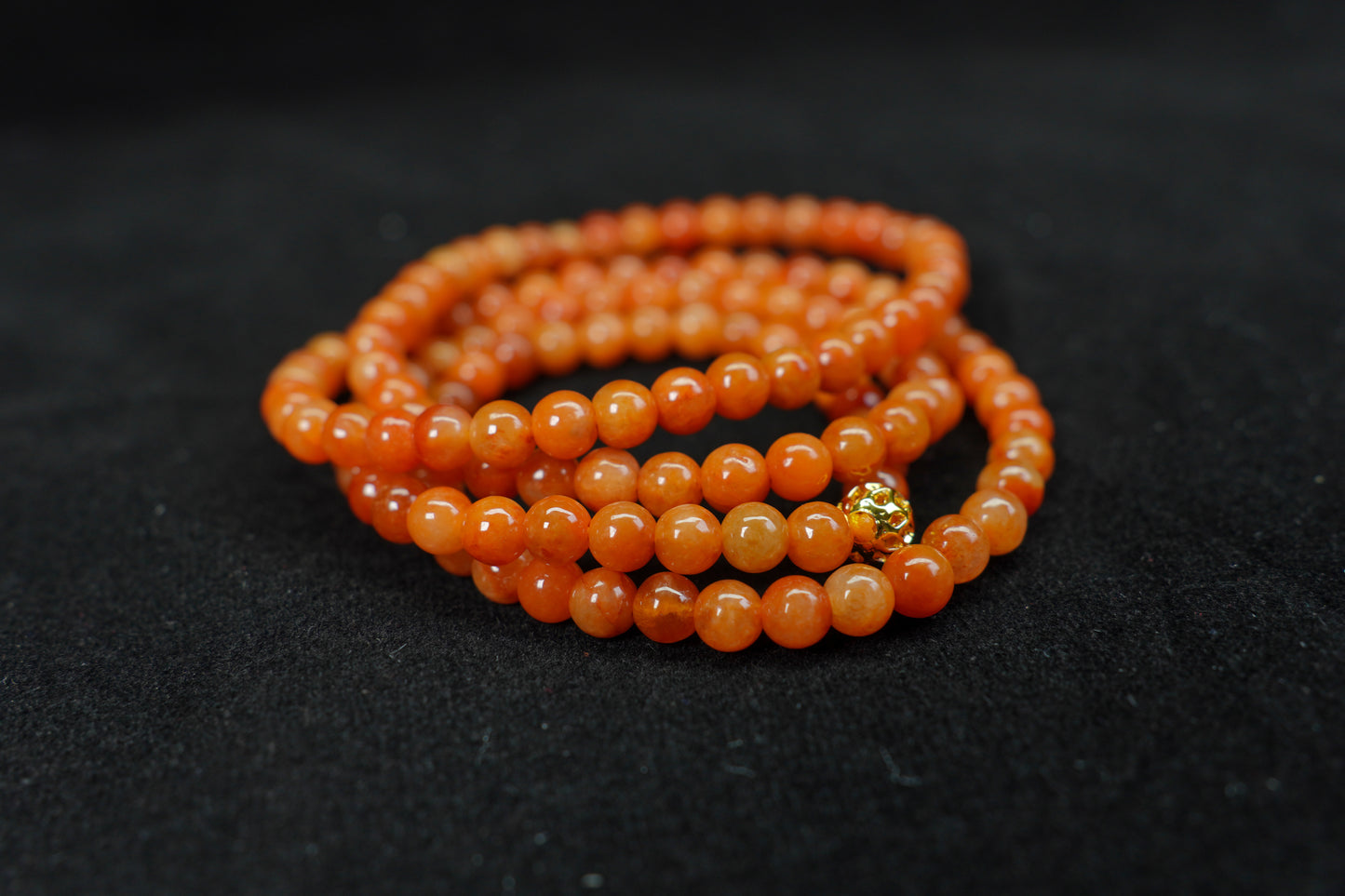 Golden Jadeite Fine Bead Long Necklace