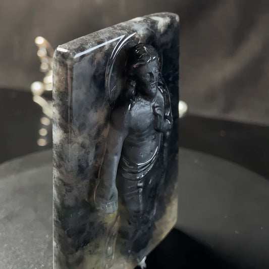A Wuji divine jesus relief loose jadeite.