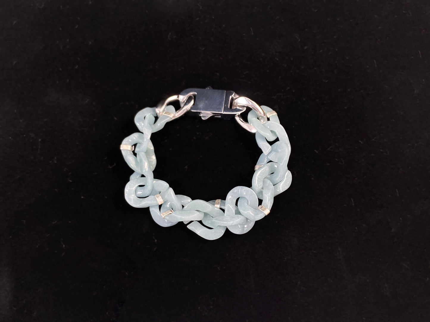Pale Blue Luxe · Natural Jadeite Cuban Link Bracelet