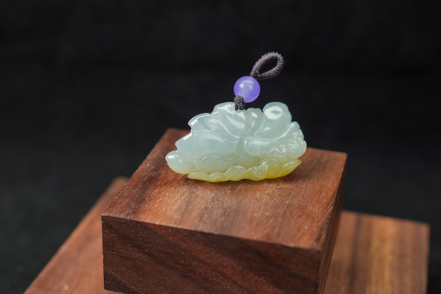 Lotus in Light · Suzhou Carved Yellow Jadeite Lotus Pendant