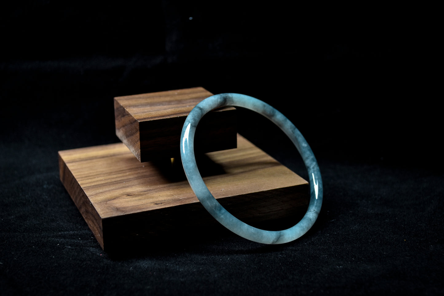 Midnight Melody · Black Jadeite Bangle