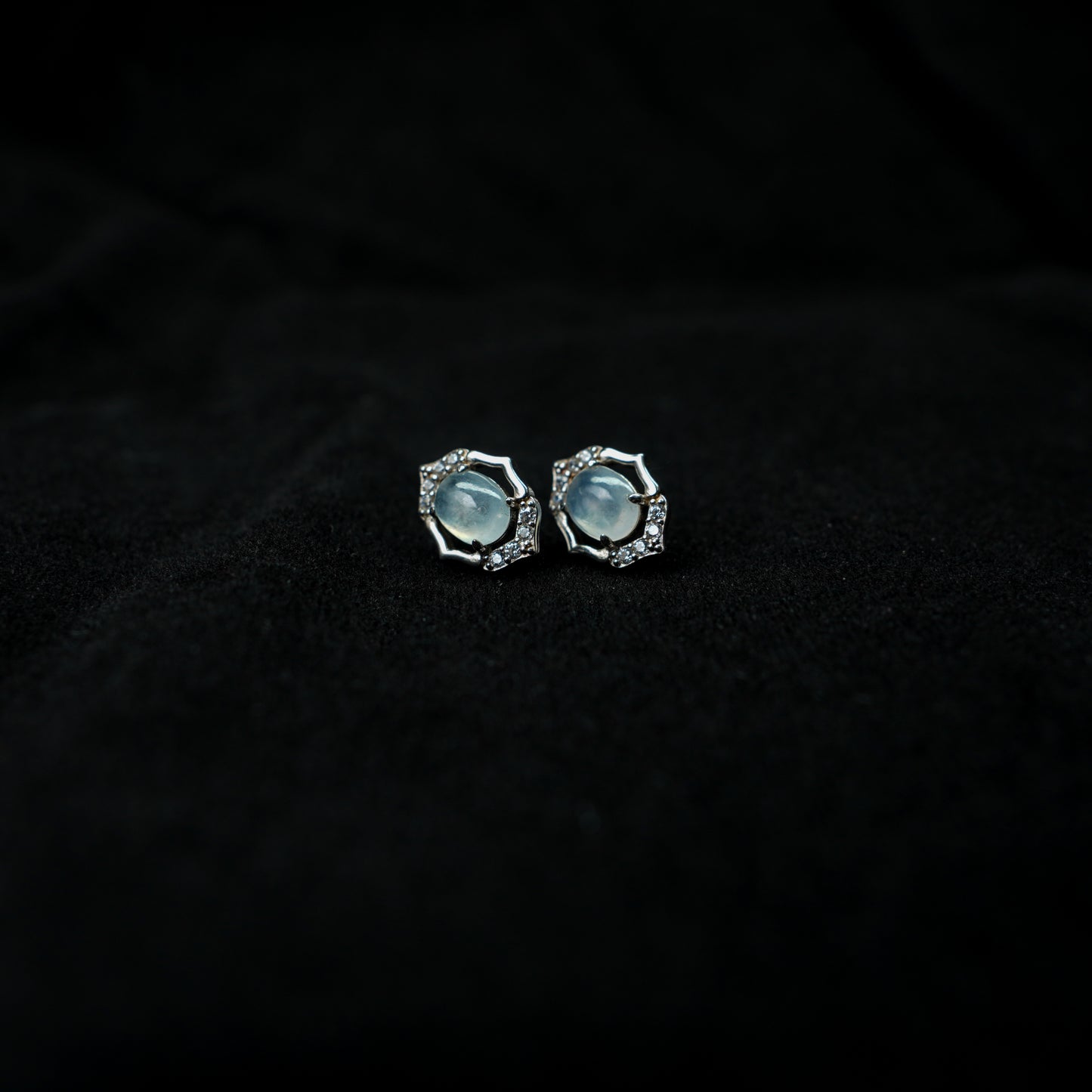 Mirror of the Sky · Jadeite Stud Earrings
