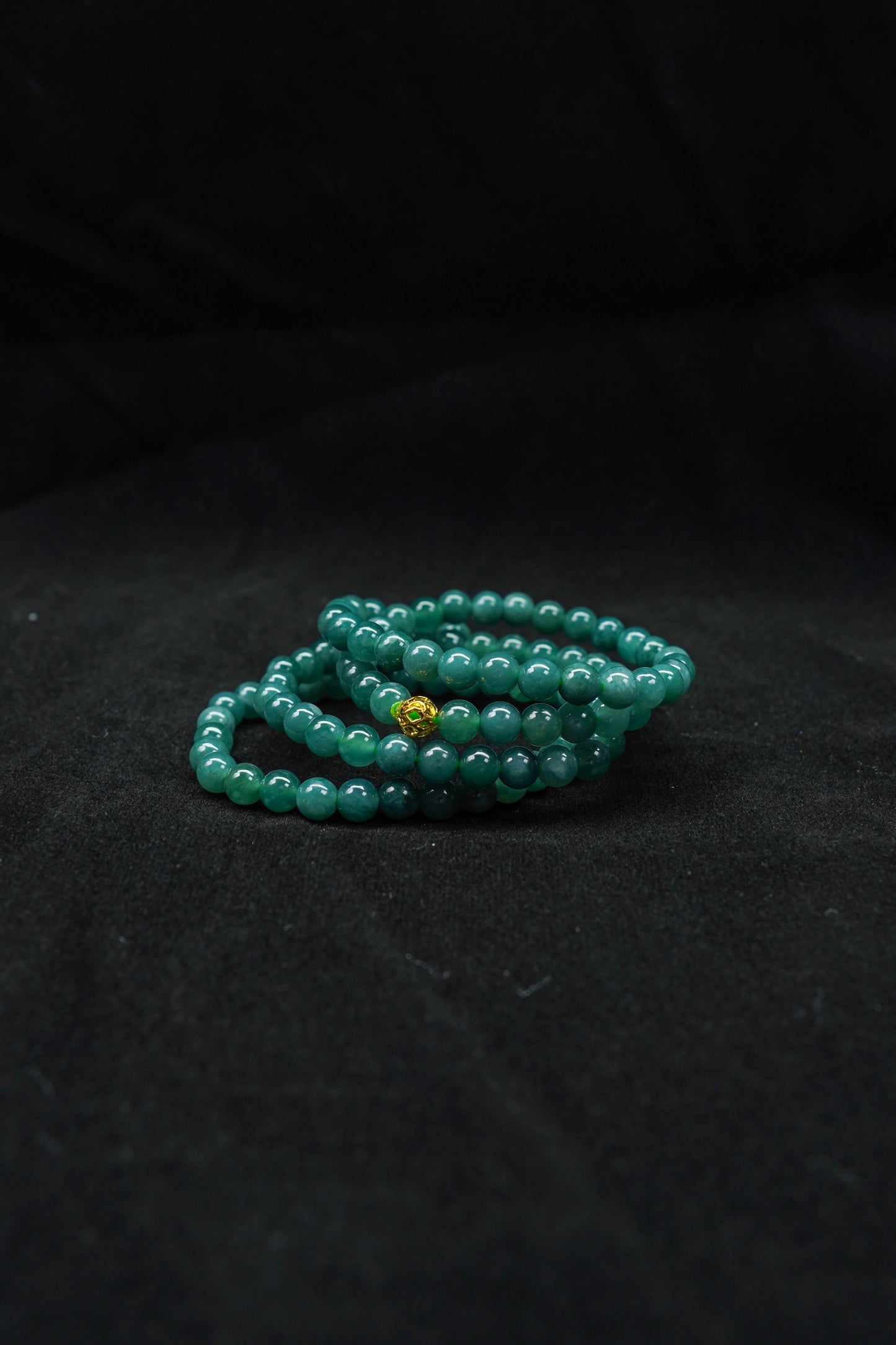 Mystery of the Blue Sea · 108 Jadeite Prayer Beads Necklace