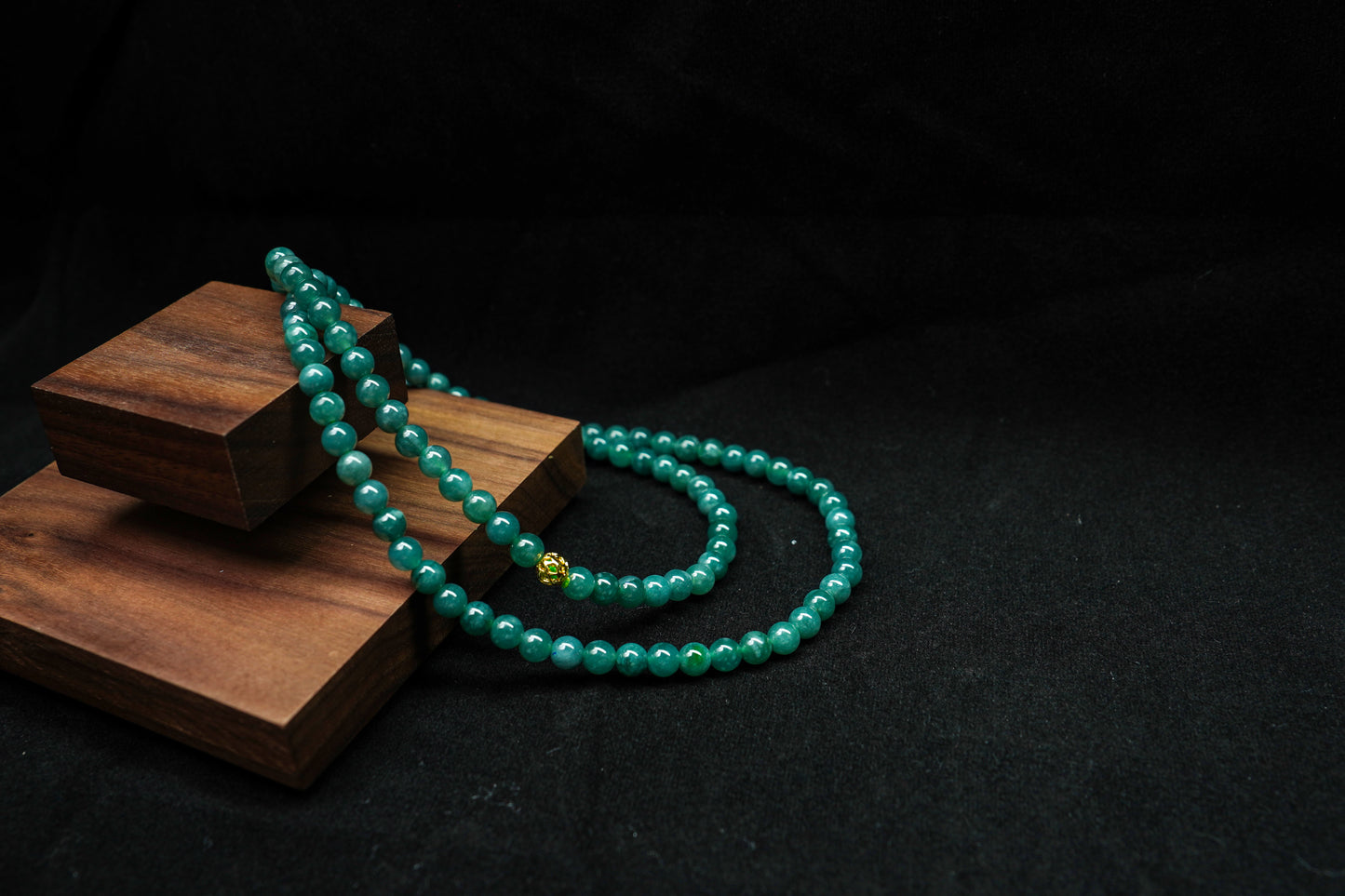 Mystery of the Blue Sea · 108 Jadeite Prayer Beads Necklace