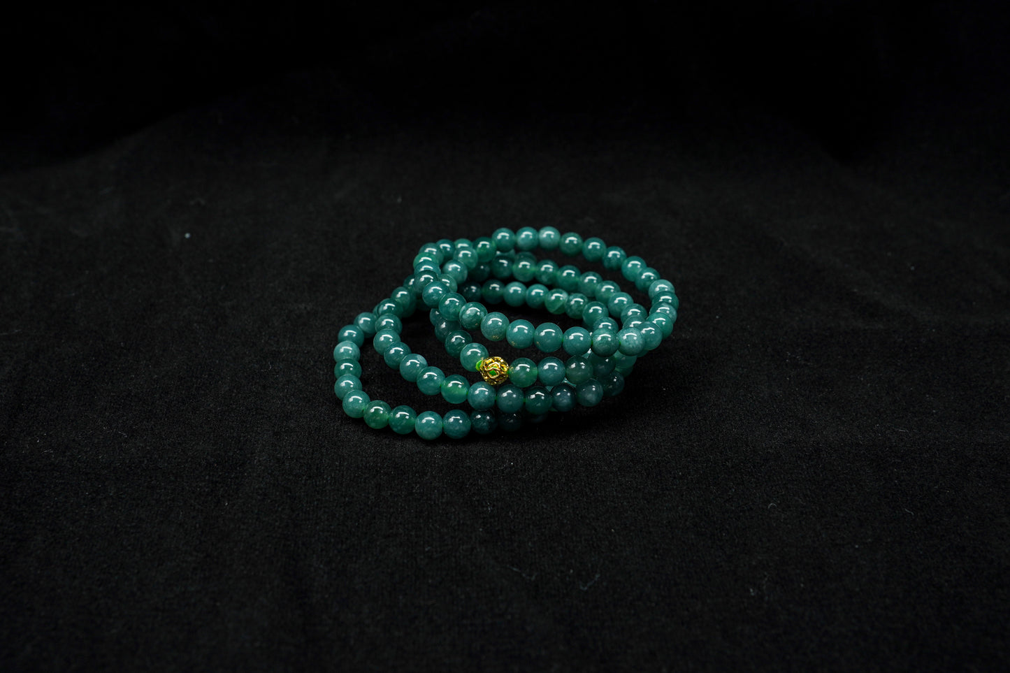 Mystery of the Blue Sea · 108 Jadeite Prayer Beads Necklace