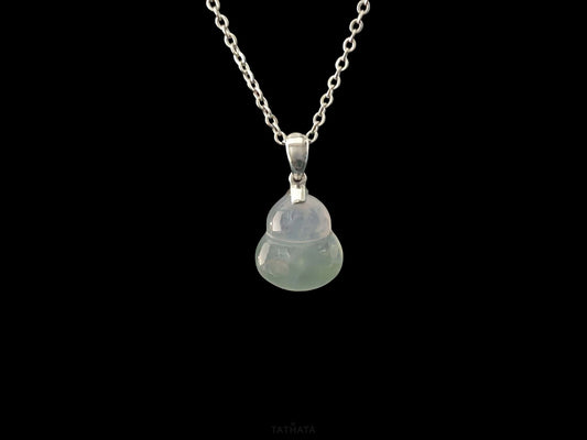 Hazy Pastel Calm Gourd · Nature Burmese Jadeite Pendant