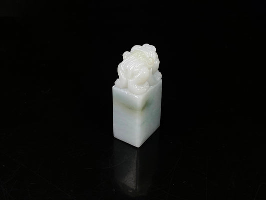 A pale green pixiu guardian seal loose jadeite.