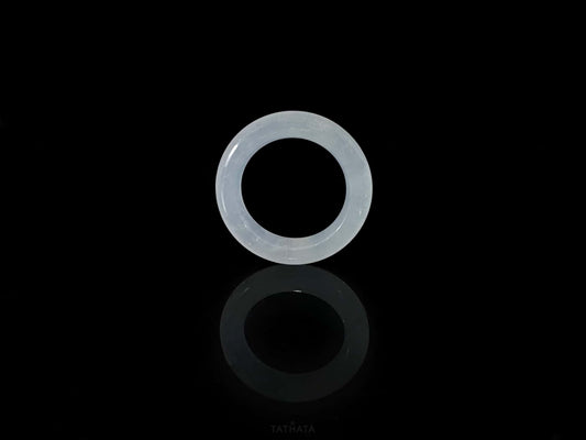 Frost Icy White · Nature Burmese Jadeite Ring (17mm)