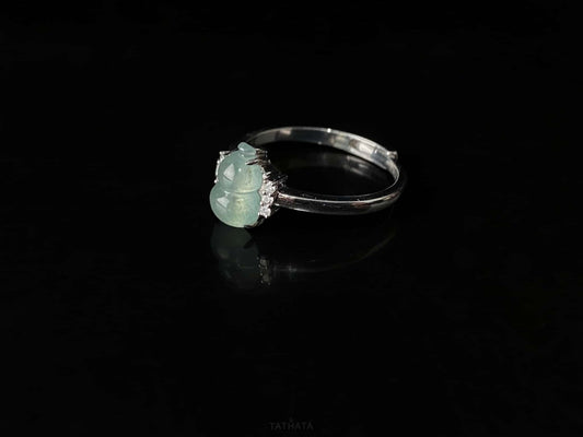 Misty Ravine Sky Water · Nature Burmese Jadeite Ring (18mm)