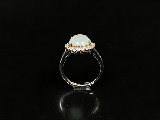 A milky dew serenade jadeite ring.