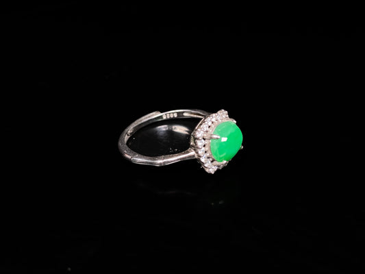 A jelly apple hue jadeite ring.