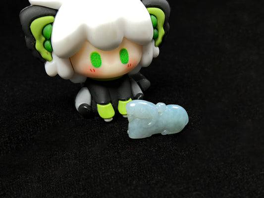 A graceful moonlit green horse loose jadeite.