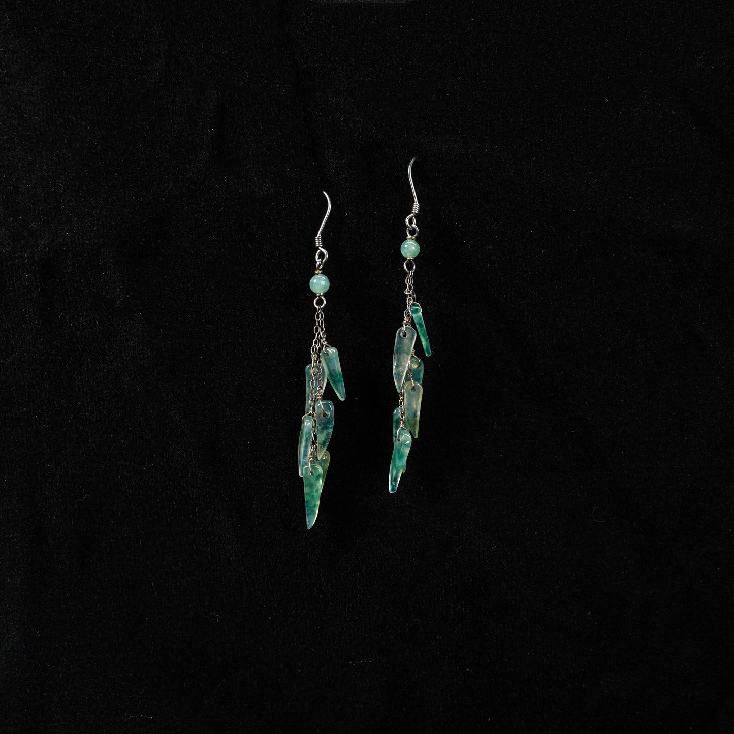 Spice & Spirit · Green Jadeite Chili Cluster Earrings