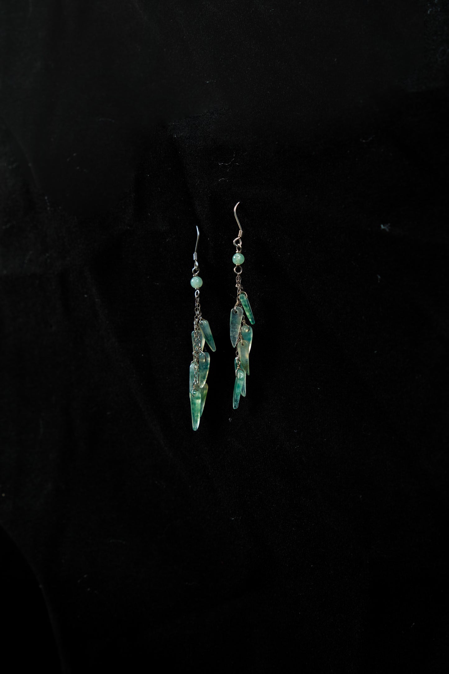 Spice & Spirit · Green Jadeite Chili Cluster Earrings