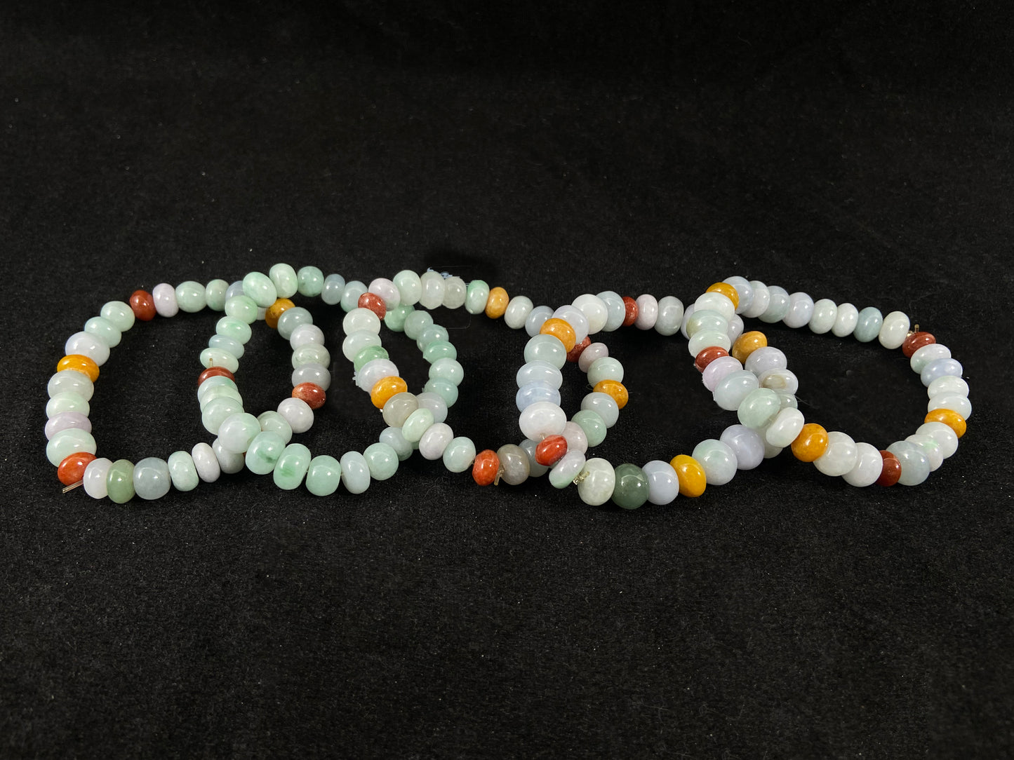 Colorful Sunrise Radiance Jadeite Bracelet Positive Energy · Natural Burmese Jadeite Beads Bracelet