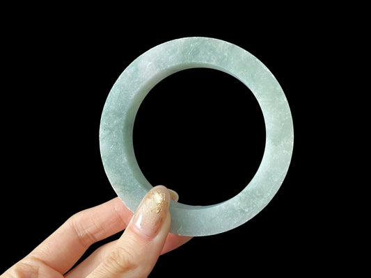 Bespoke from Client-Selected Slab | Soft Mist Green · Nature Burmese Jadeite Bangle
