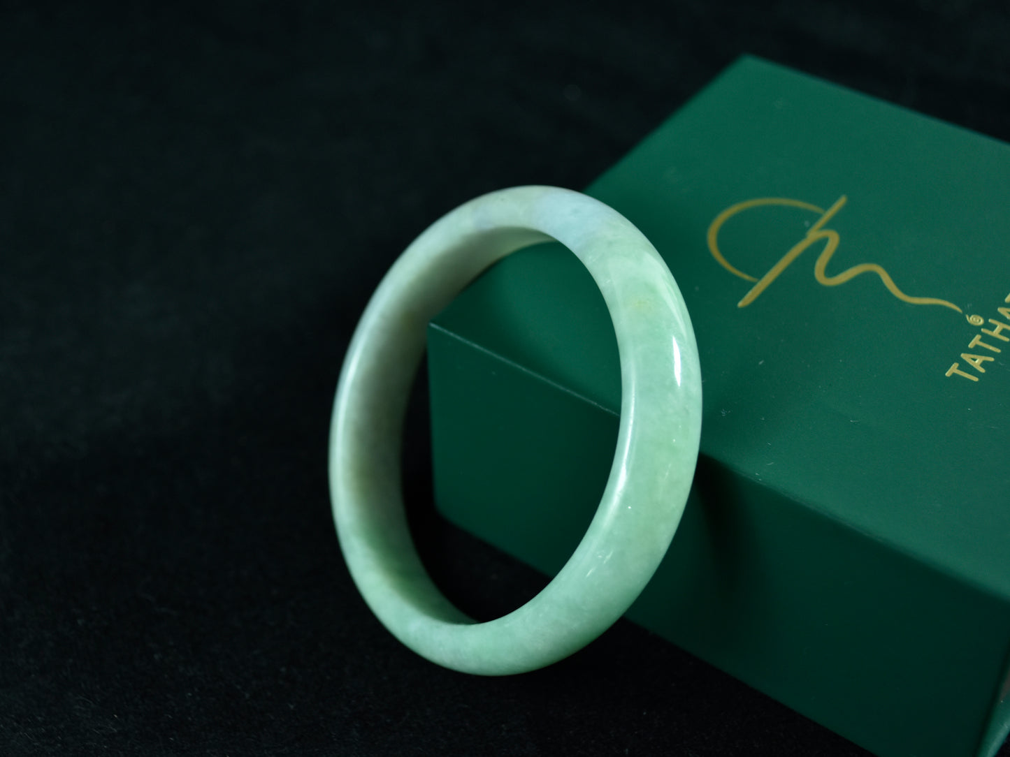 Green Clarity · Burmese Jadeite Peace Bangle (57mm)