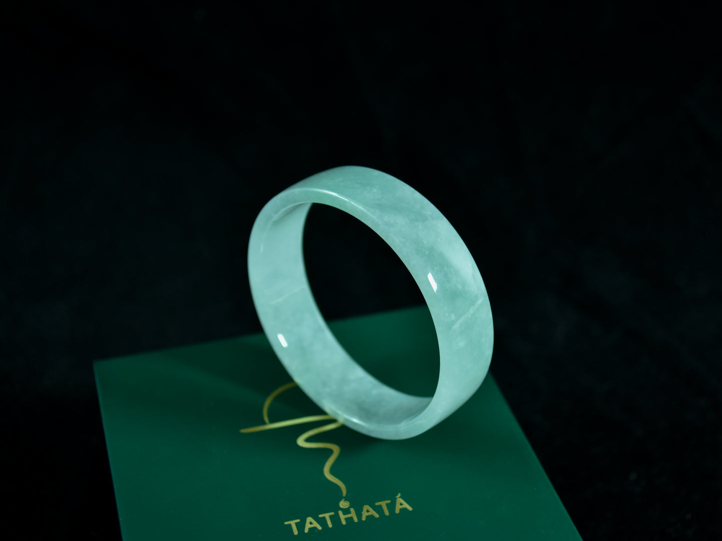 Still Geometry · Wide Square Jadeite Bangle (53mm)