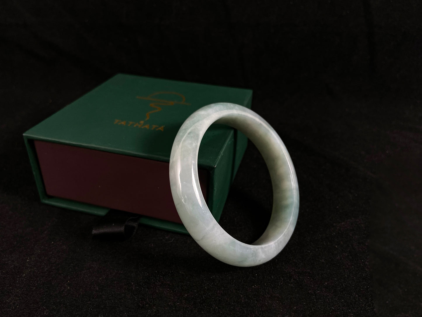 Blue Mist · Jadeite Peace Bangle (55mm)