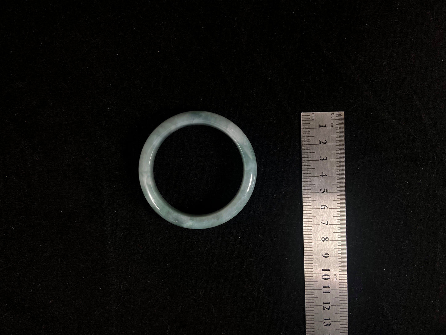 Blue Mist · Jadeite Peace Bangle (55mm)