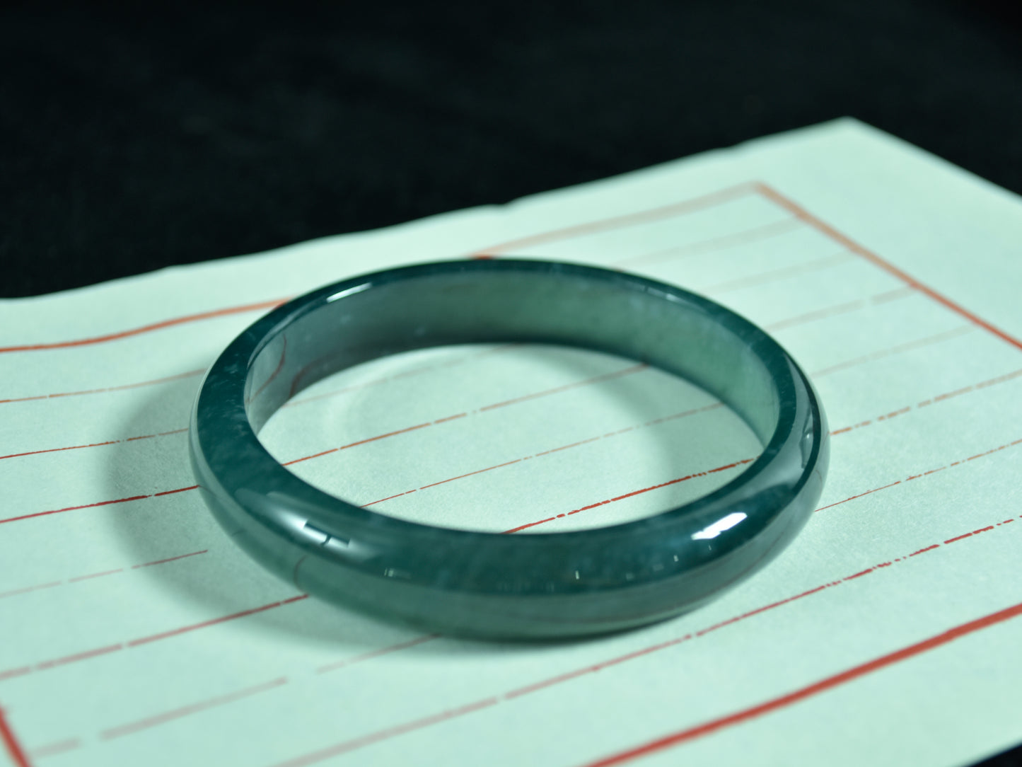 Midnight Depth · Guatemalan Blue Jadeite Bangle (60mm)