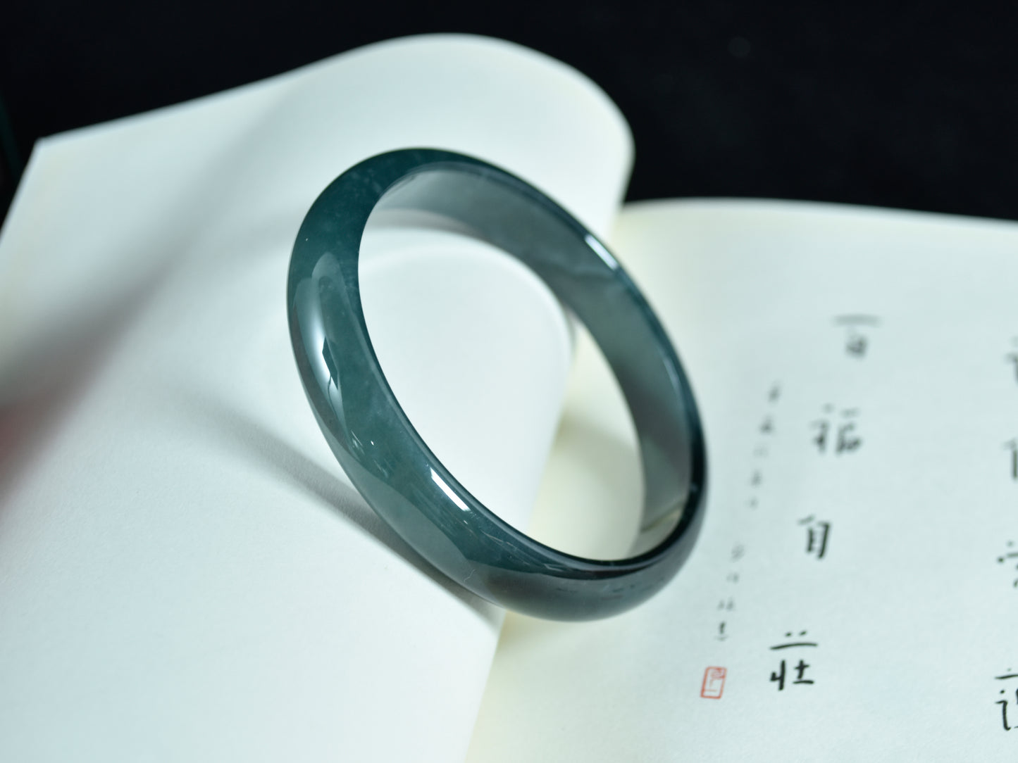 Deep Current · Guatemalan Blue Water Jadeite Bangle (62.7mm)