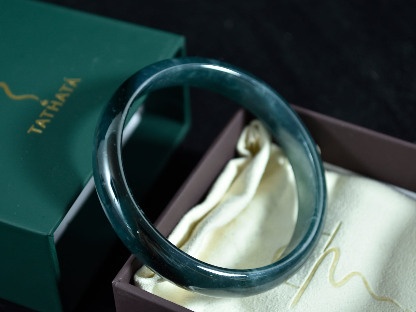 Deep Current · Guatemalan Blue Water Jadeite Bangle (62.7mm)