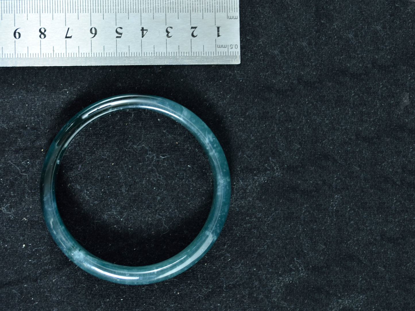 Deep Current · Guatemalan Blue Water Jadeite Bangle (62.7mm)